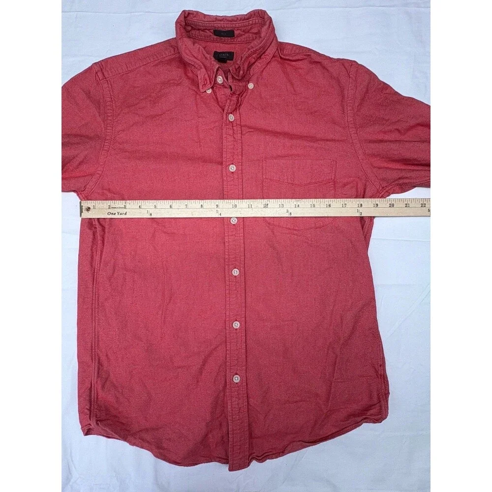 J Crew Oxford Shirt Mens Medium Pink Slim Fit 100% Cotton Pocket Long Sleeve